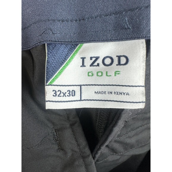 Izod Golf Pants Mens 32x30 Black Stretch Performance Lightweight Trousers Preppy - Picture 7 of 9